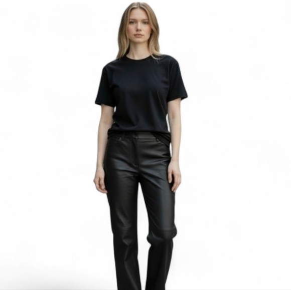 Vs2 Pants - NWT VS2 Vakko Black Lamb Leather High Waist Pants Size 6